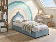 Kinderbett mit Stauraum GRISETOT Samtstoff Blau 90 x 200 cm_1053888