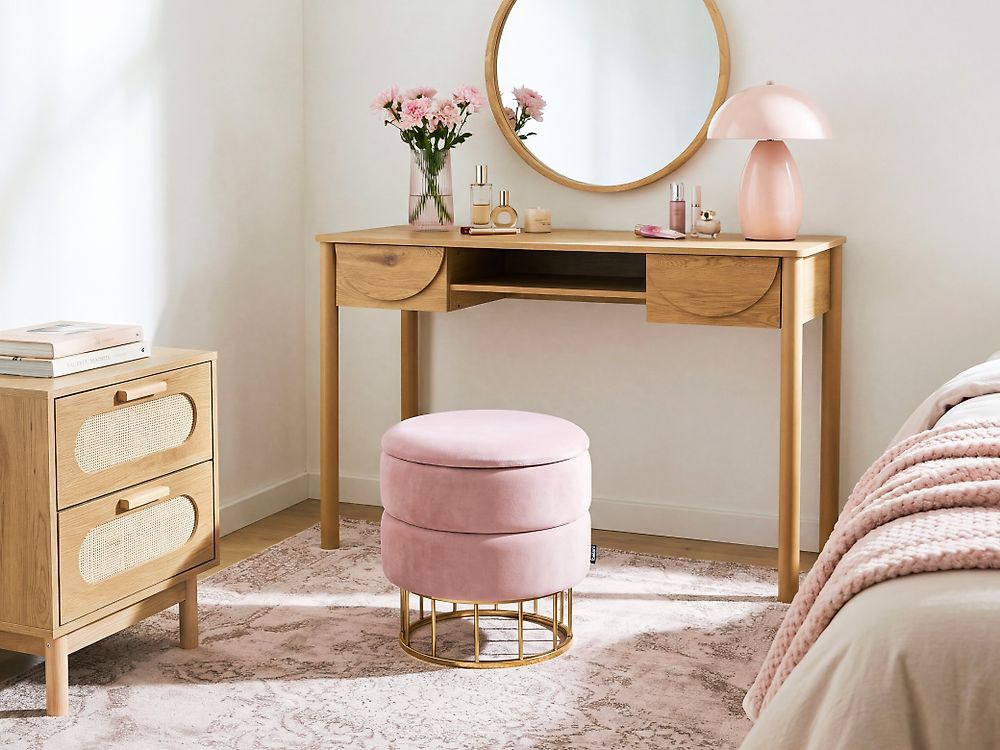 Storage Pouffe ELGIN Velvet Pink
