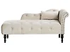 Rechtsseitige Chaiselongue IVRY Samtstoff Hellbeige