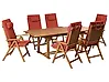 Gartenmöbel Set 6-Sitzer JAVA PREMIUM Akazienholz Rot