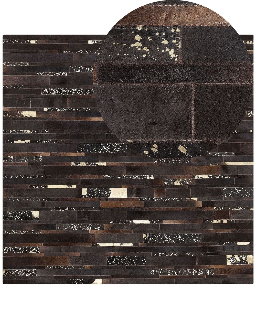Rug ARTVIN Brown 200 x 200 cm Leather
