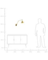 Set of 2 Wall Lamps NARVA Adjustable Metal Gold_879627