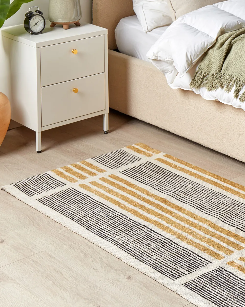 Teppich KATRA Beige 80 x 150 cm Baumwolle