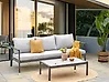 Gartensofa 3-Sitzer KIATO Metall Hellgrau