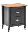 Nachttisch mit 2 Schubladen SHILLINGTON Kiefernholz Braun / Schwarz