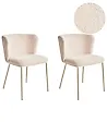 Esszimmerstuhl 2er Set MINA II Bouclé Hellbeige