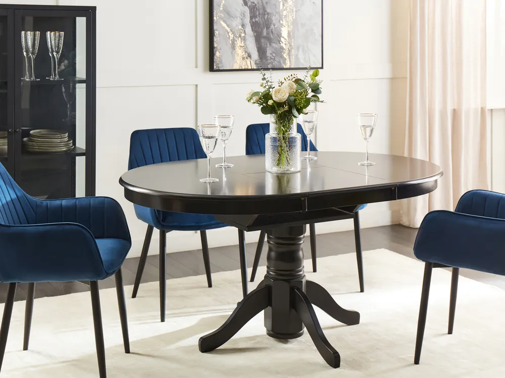 Ausziehbarer Esstisch AKRON Schwarz 106/150 cm 106 cm