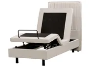 Adjustable Bed Fabric DUKE II 80 x 200 cm (EU Small Single) Light Beige_910505