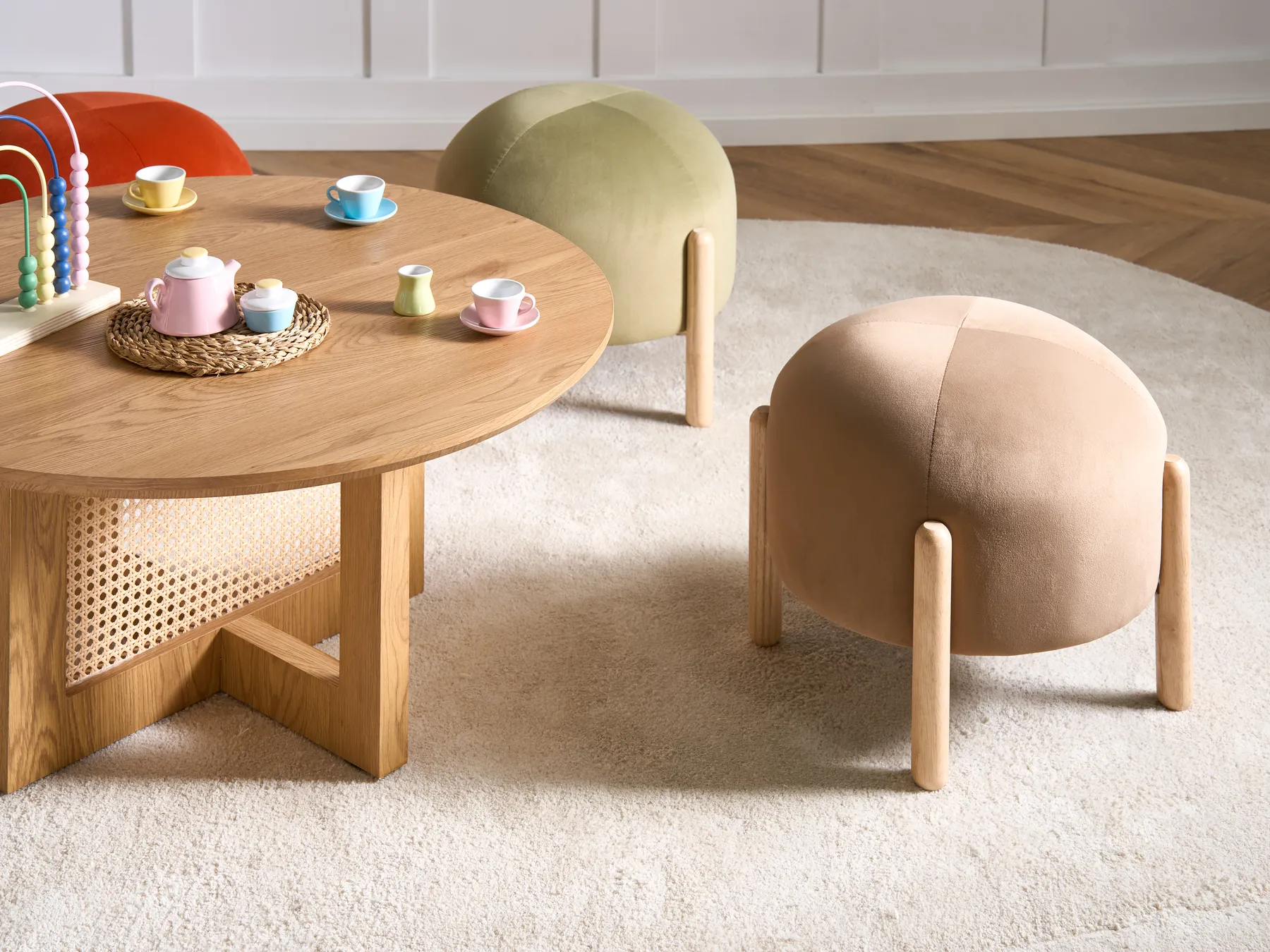 Hocker HELEN Samtstoff Hellbraun_1066984