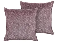 Dekokissen 2er Set KALMIA 45 x 45 cm Samtstoff Rosa Blumenmuster_838406