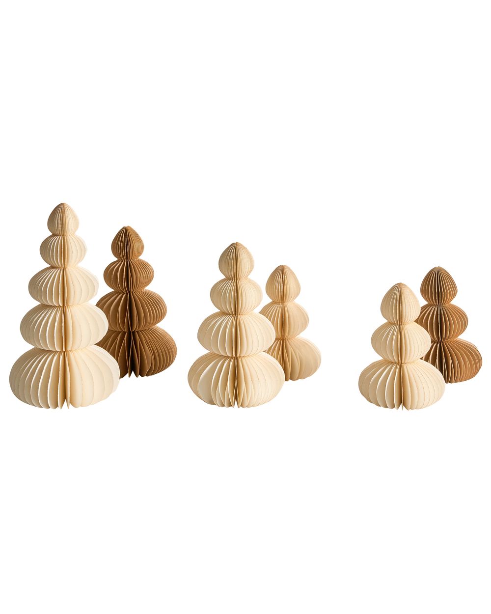 Weihnachtsdekoration 6er Set RANELVA 14/19/25 cm Weihnachtsbaum Braun / Beige
