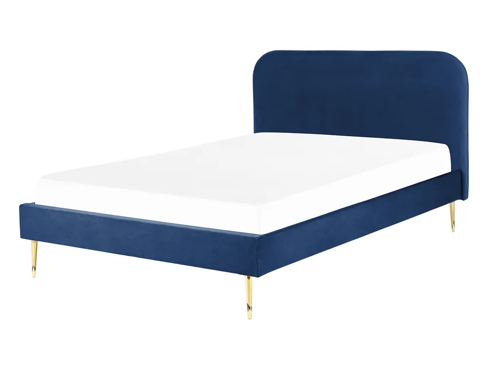 Bed Velvet FLAYAT 140 x 200 cm (EU Double) Navy Blue
