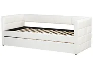 Ausziehbett Samtstoff CHAVONNE 90 x 200 cm Cremeweiß_969773