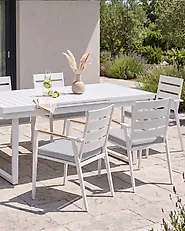 Set mit 6 Stühlen und Sitzkissen TAVIANO Metall Grau_1175774