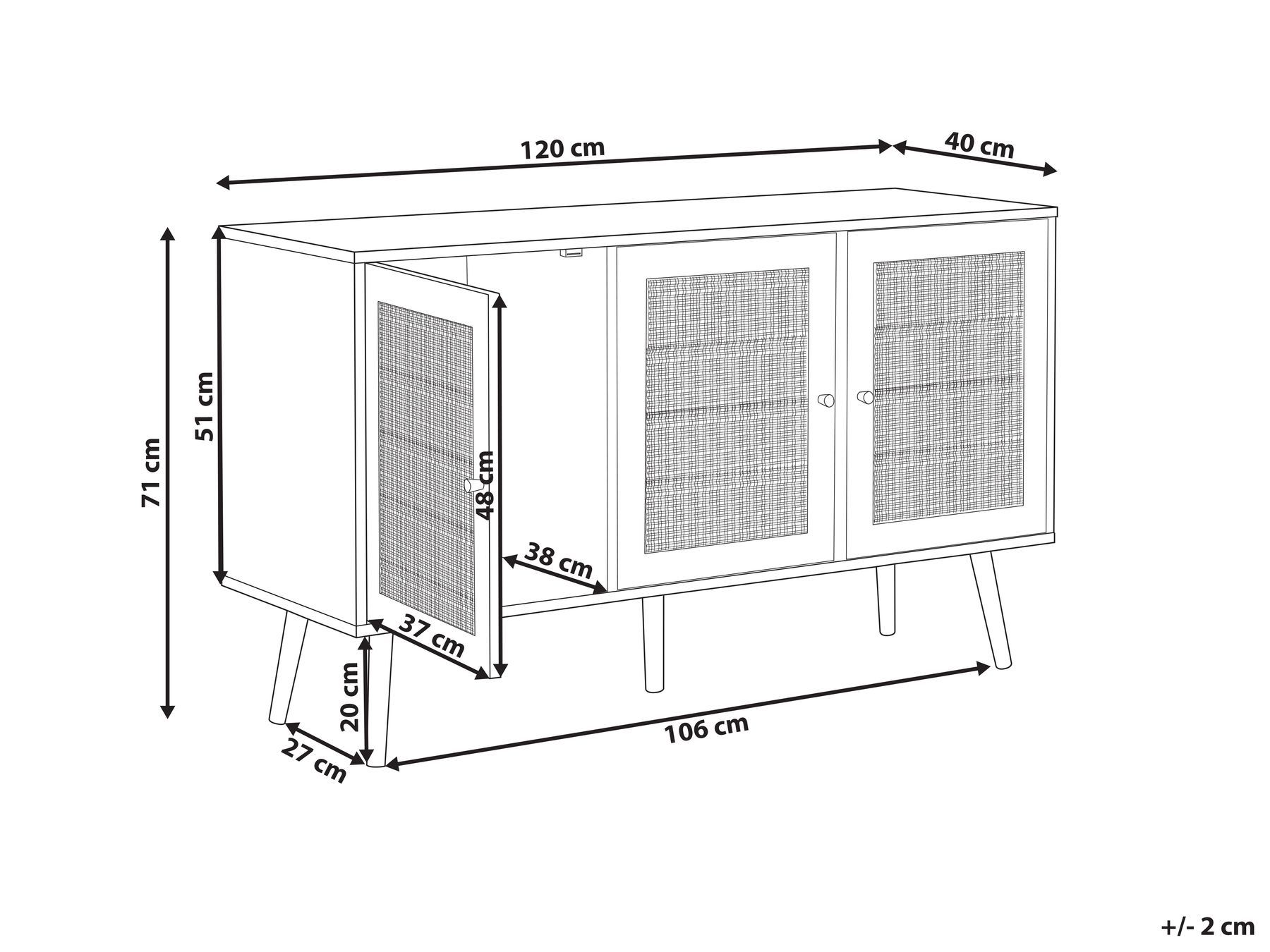 Cabinet PEROTE Rattan Light Brown_841302