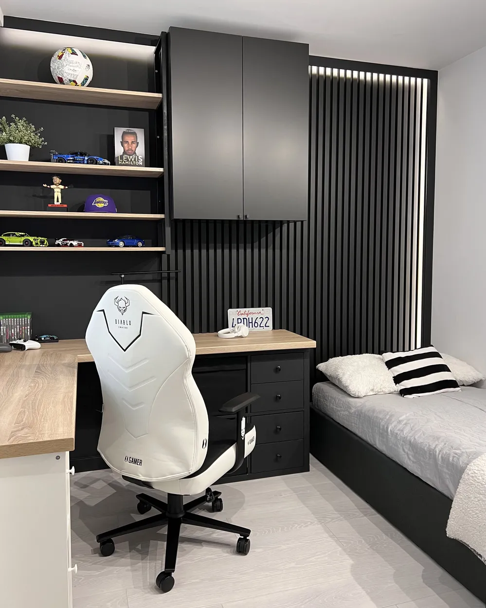 Ottoman Bed without Headboard DINAN Fabric Dark Grey 90 x 200 cm (EU Single)_896995