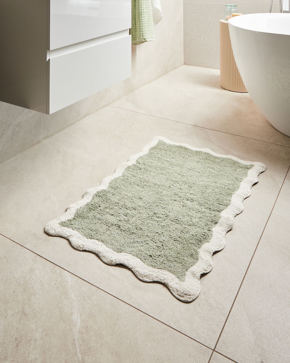 Badmat NANGAL Groen 60 x 90 cm Katoen