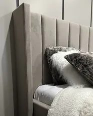Bett mit Lattenrost Samtstoff VILLETTE 160 x 200 cm Taupe_907294