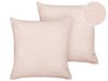 Dekokissen 2er Set LEUZEA 45 x 45 cm Bouclé Pastellrosa Ohne Muster