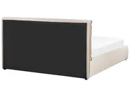 Postelja s prostorom za shranjevanje BAJONNA Žamet Bež 160 x 200 cm_871270