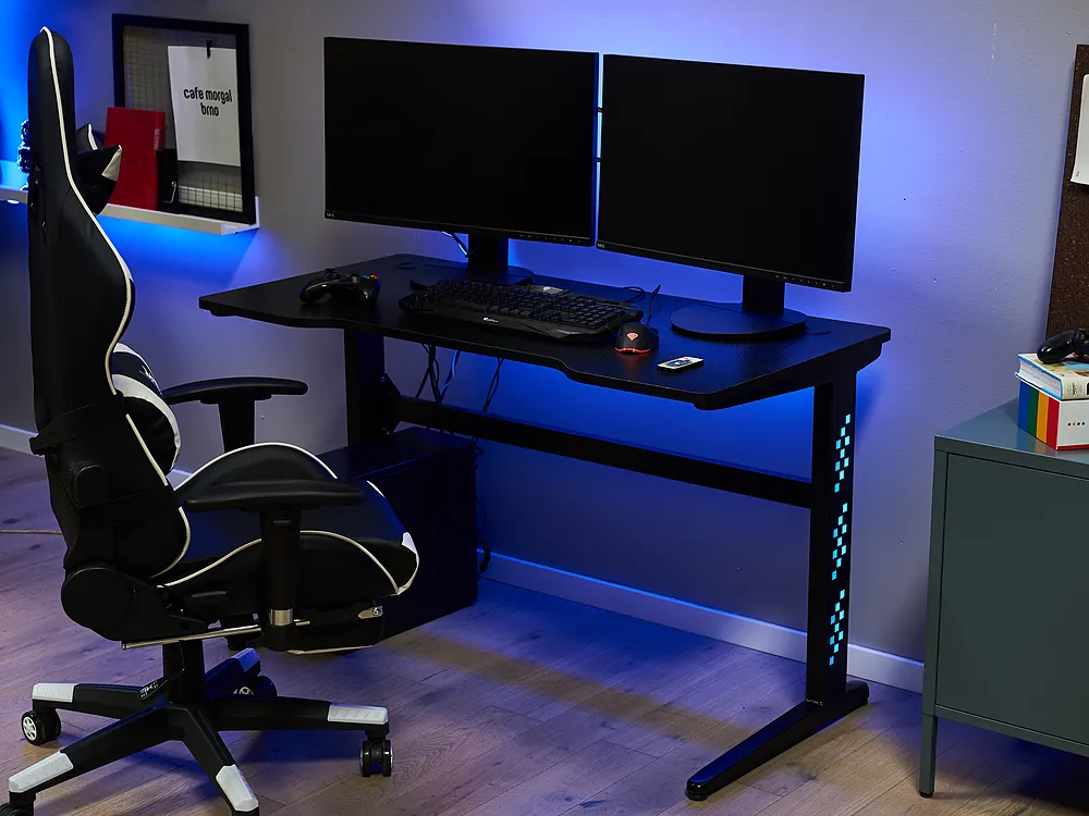 Gamebureau DEXTER 120 cm 60 cm RGB LED Zwart