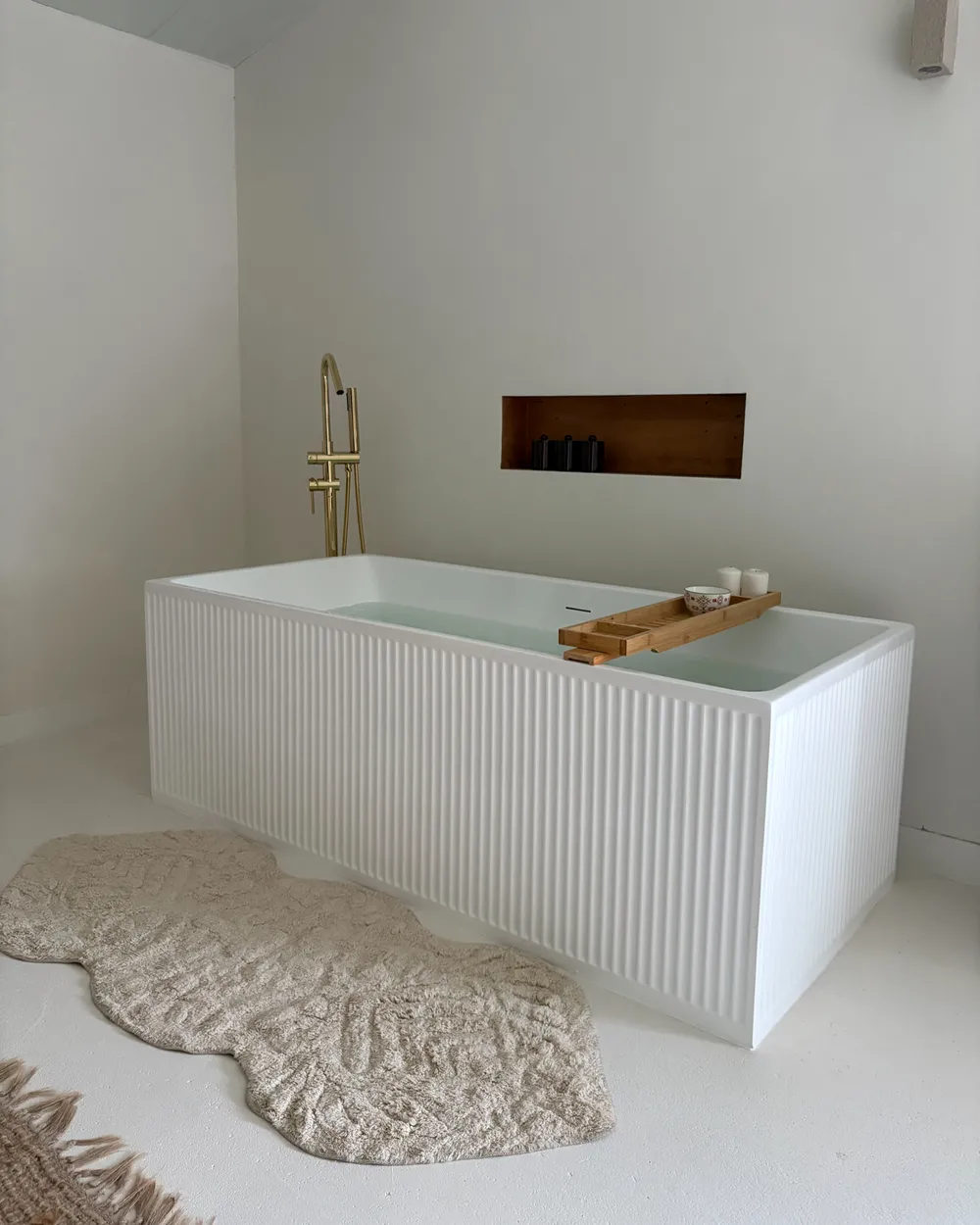 Badematte CANBAR Hellbeige 150 x 60 cm Baumwolle_1056620