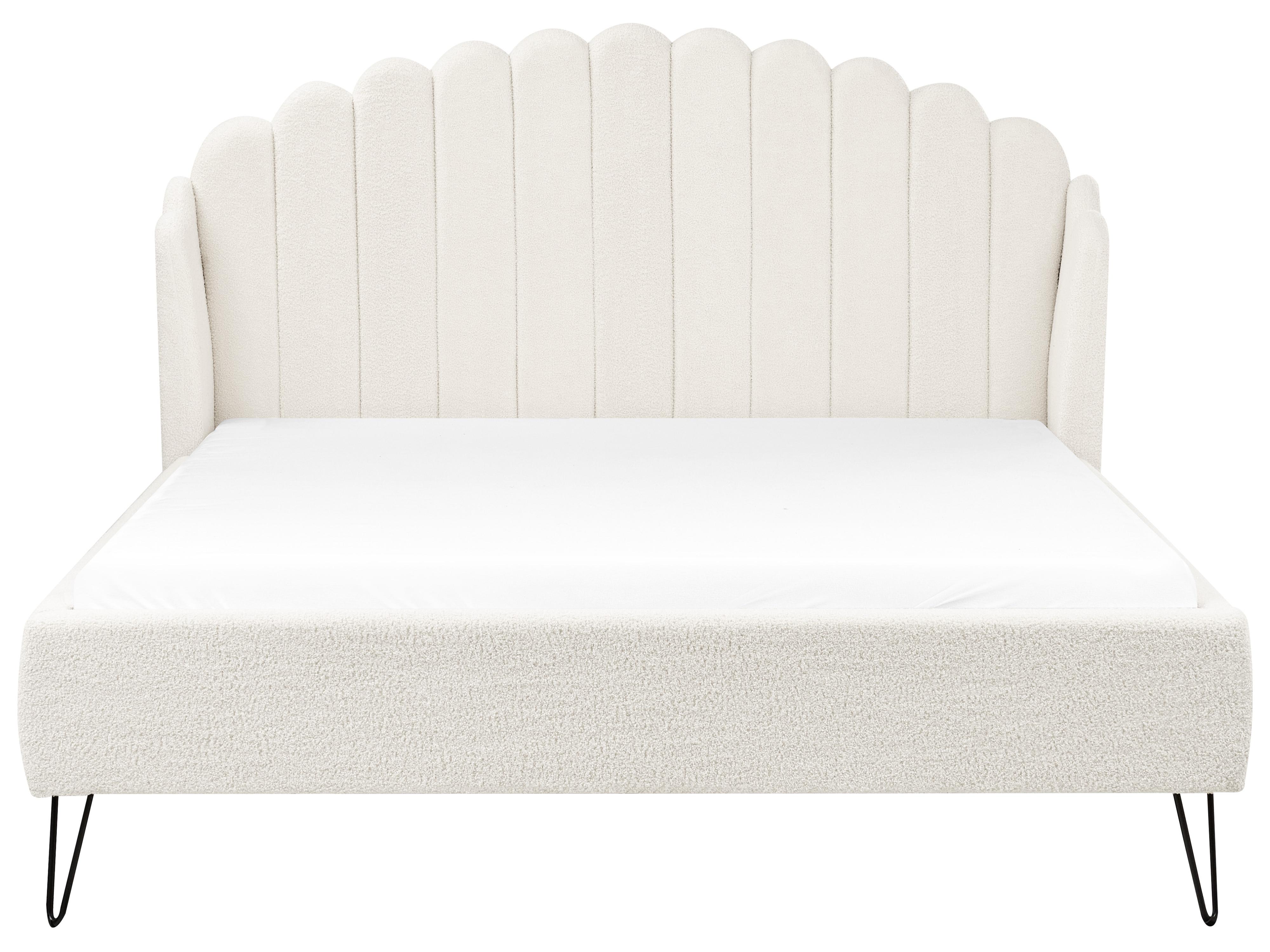 Bed Boucle AMBILLOU 140 x 200 cm (EU Double) Off-White_967564