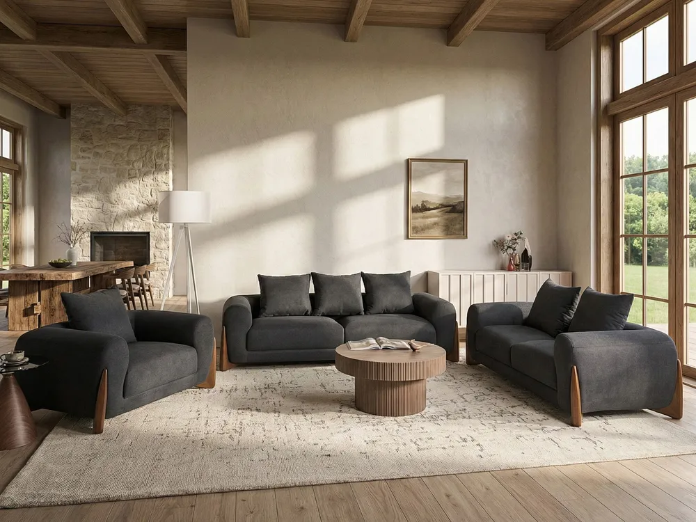 Sofa 3 Seater VINLIDEN Black_1048209