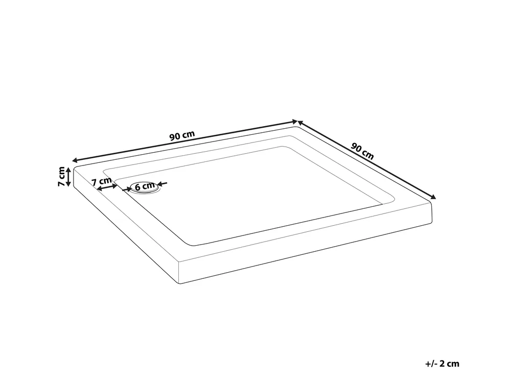 Shower Tray ESTELI 900 x 900 x 70 mm White_788210