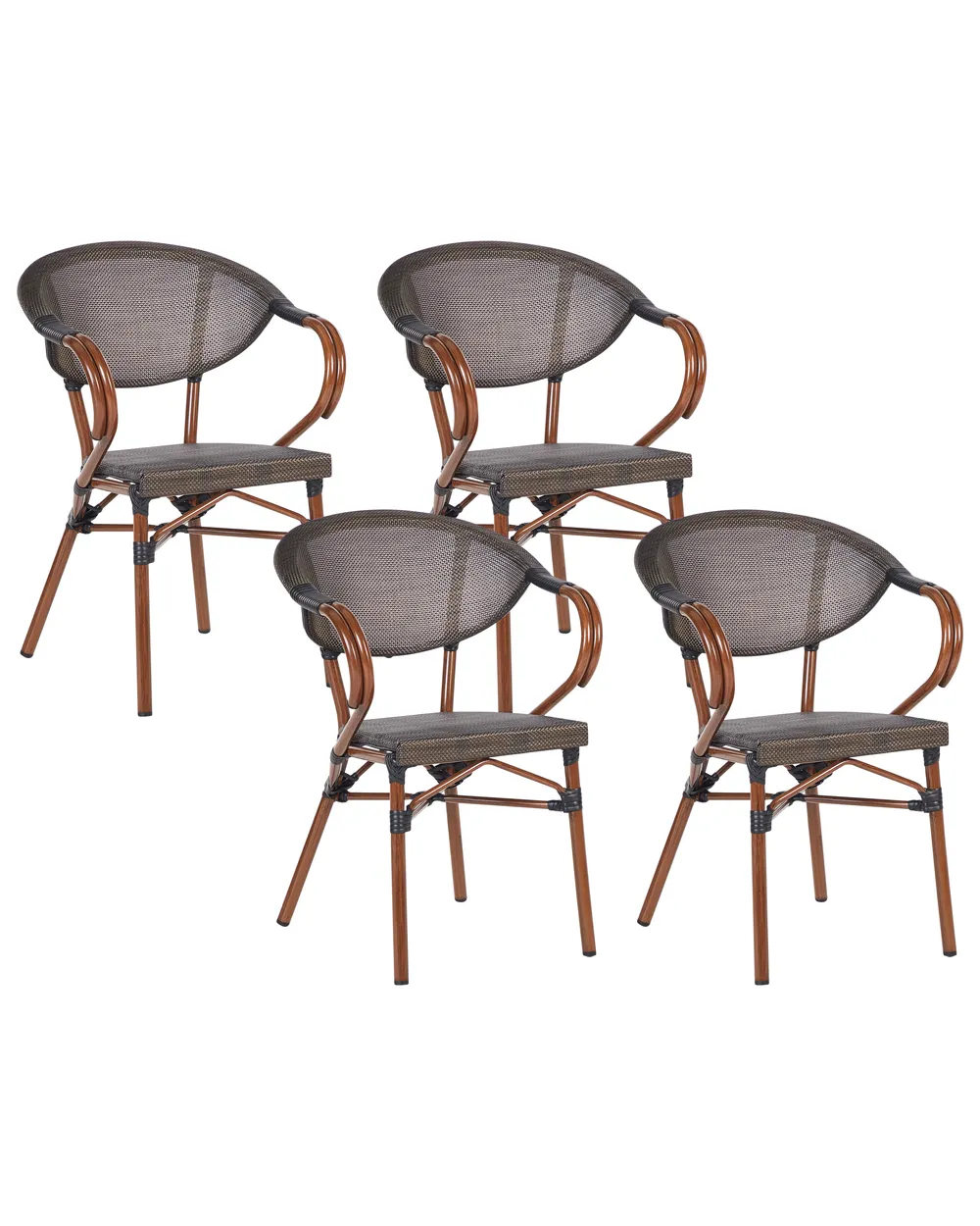 Gartenstuhl 4er Set CASPRI II Metall Grau