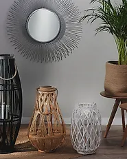 Lantern MAURITIUS 40 cm Willow Wood White_734188
