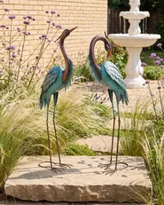 Gartenfigur 2er Set MALOLOS Reiher Blau_1083048