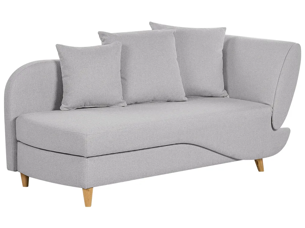 Rechtsseitige Chaiselongue MERI mit Stauraum Kunstleinen Hellgrau_881225