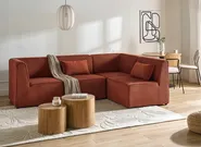 Corner Seat LEMVIG Corduroy Golden Brown Left Hand_1054700