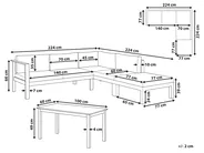 Garden Corner Sofa with Table 5 Seater MESSINA Metal Off-White Left Hand_929539