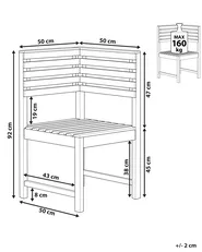 Garten-Eckmodul TREIA Akazienholz Braun_811937