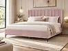 Bett mit Stauraum SEZANNE Samtstoff Rosa 180 x 200 cm