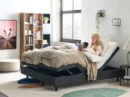 Verstellbares Bett ohne Kopfteil Stoff DUKE 160 x 200 cm Dunkelgrau_951861