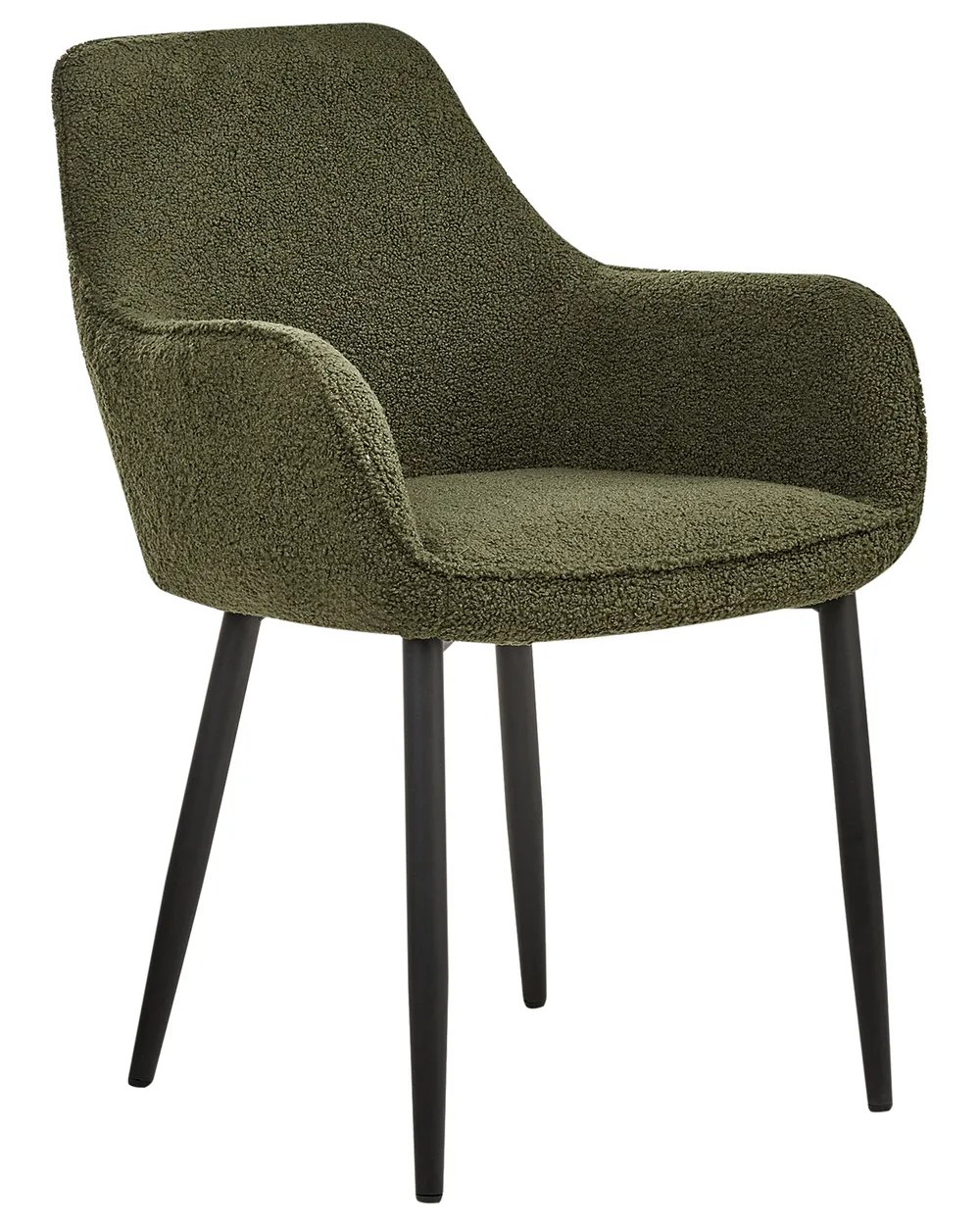Set of 2 Dining Chairs ALDEN Boucle Dark Green_877515