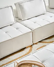 Modular Corner Sofa 5 Seater TIBRO Fabric Off-White Left Hand_1058174