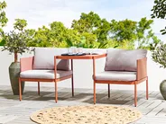 Ensemble de salon de jardin avec table 2 places TERRACINA Métal Orange_826662