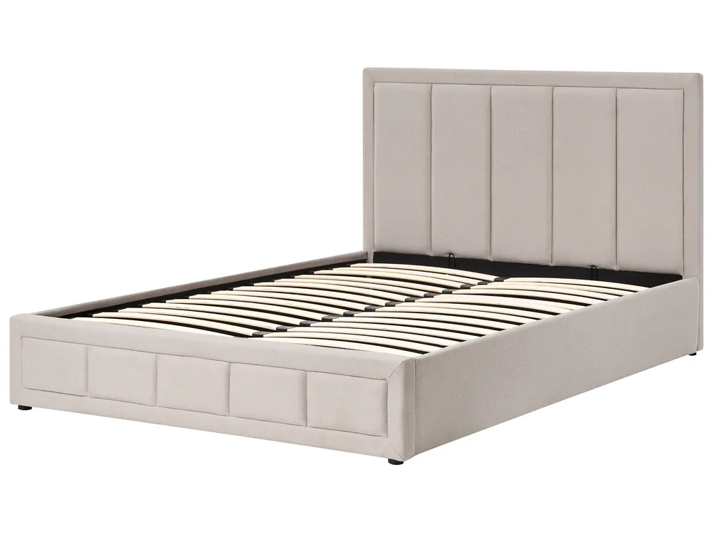 Ottoman Bed QUIBERON Fabric Beige 160 x 200 cm (EU King Size)_1023352