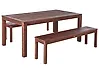 Gartenmöbel Set mit Bänken 6-Sitzer TUSCANIA Eukalyptusholz Dunkelbraun