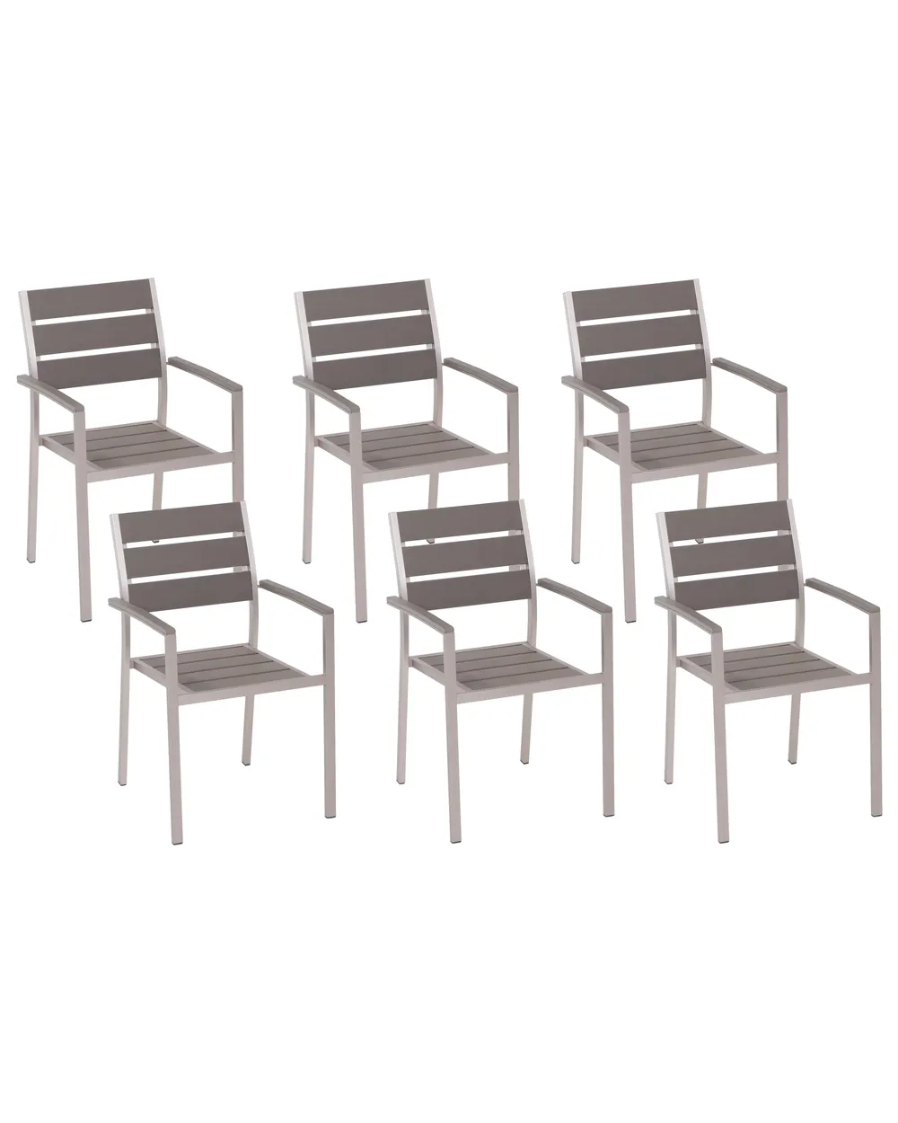 Gartenstuhl 6er Set VERNIO Grau