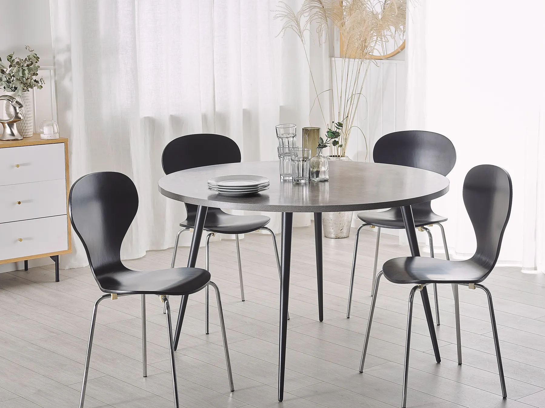 Dining Table ODEON Grey Concrete Effect 120 cm 120 cm_775971