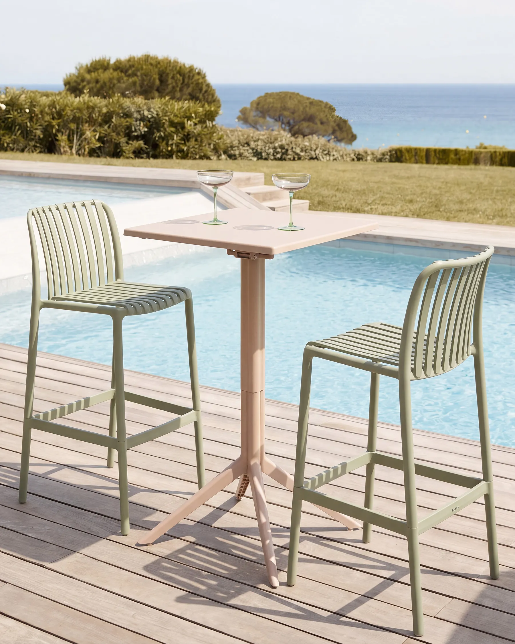 Set mit 2 Barstühlen ARICCIA Kunststoff Grün_1149259