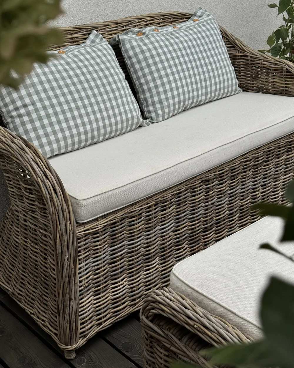 Set of 2 Decorative Cushions TALYA 40 x 60 cm Mint Green Checked_1144779