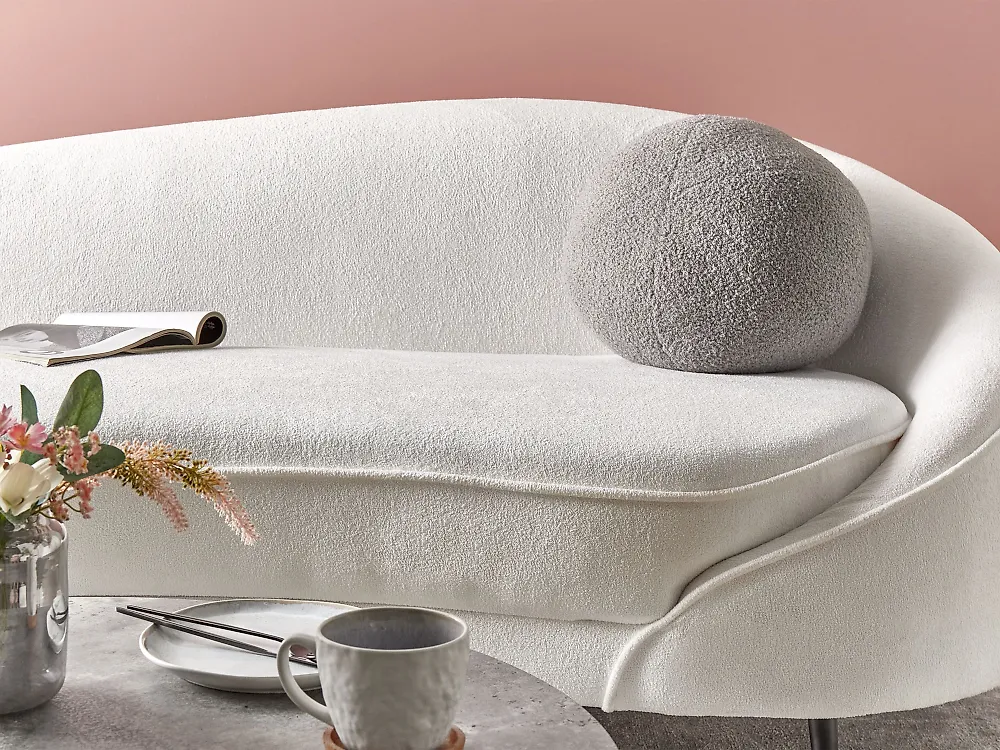 Throw Cushion SALVIA 30 x 30 cm Boucle Grey Solid_1183912