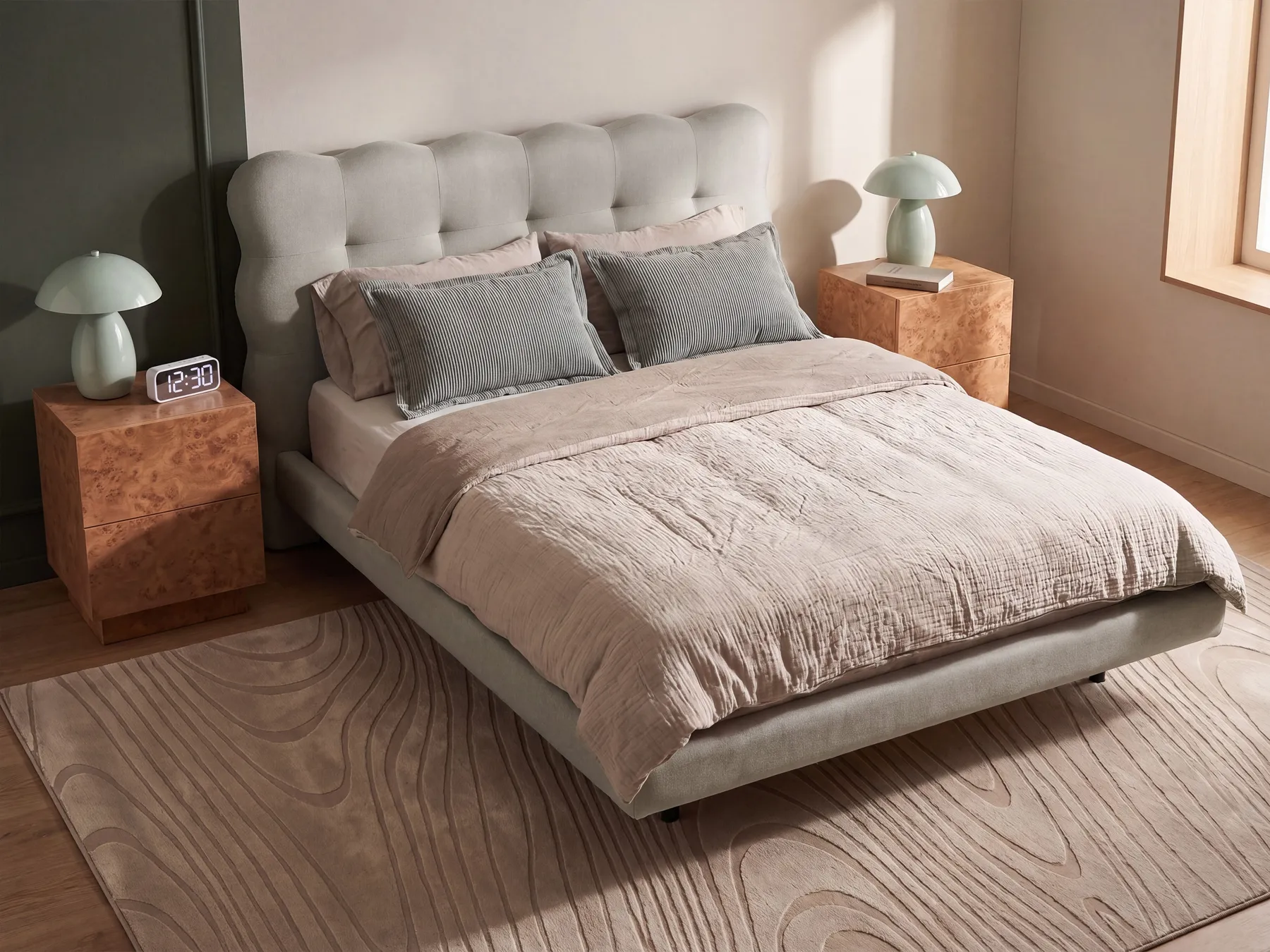Bett mit Lattenrost Stoff SOULISSE 140 x 200 cm Beige_1129822