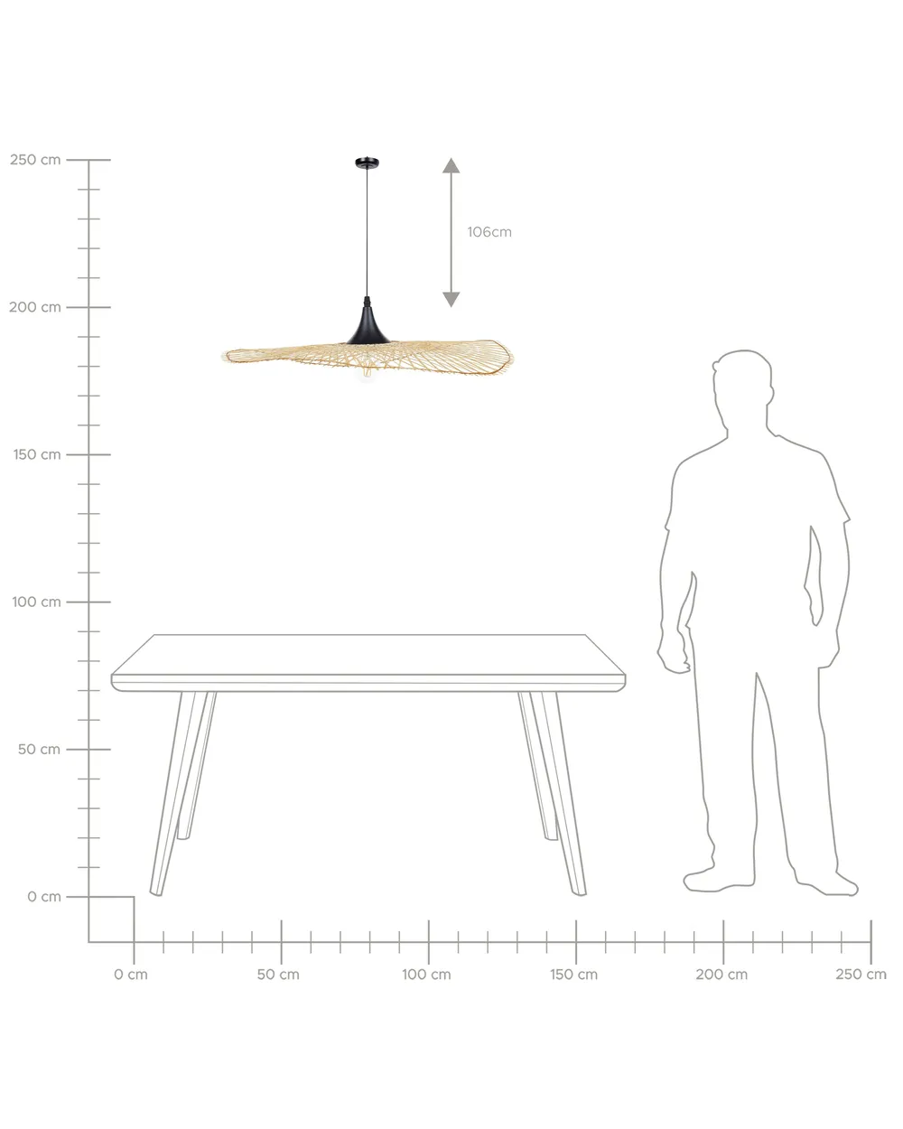 Pendant Lamp FLOYD Bamboo Wood Light Brown_825796